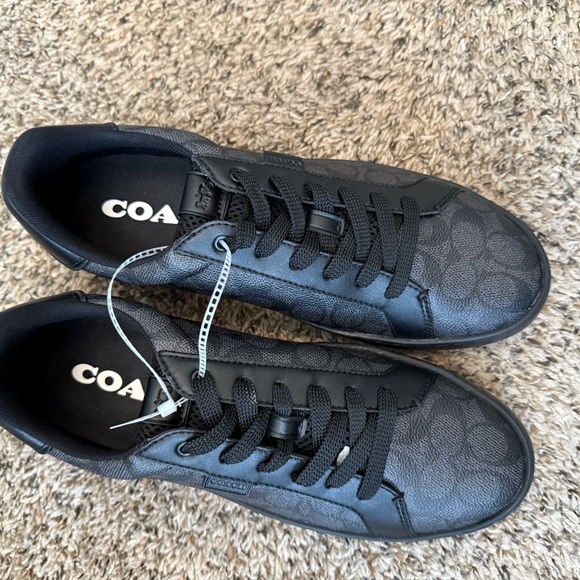 Coach Men's Black Leather Sneakers - Picture 1 of 3